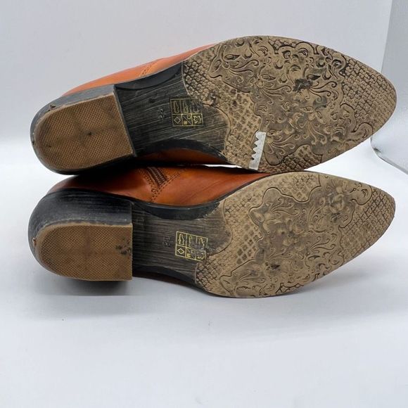 Orange Embroidered Ankle Boots - Picture 13 of 16